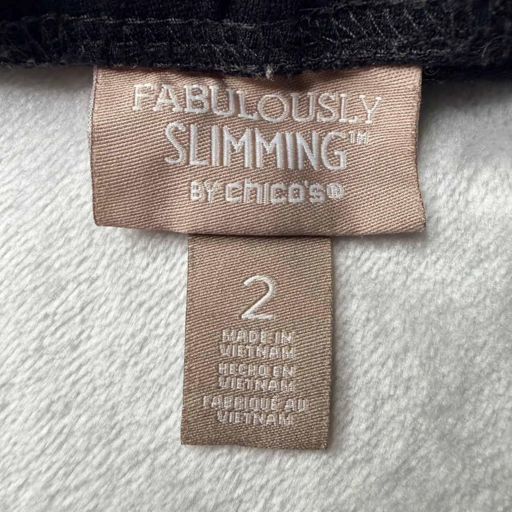Chico's Fabulously Slimming Black Leggings Womens Size 2 Large Pull On Stretch - Picture 8 of 16